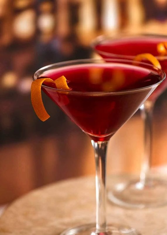 Cosmopolitan cocktail in a coupe